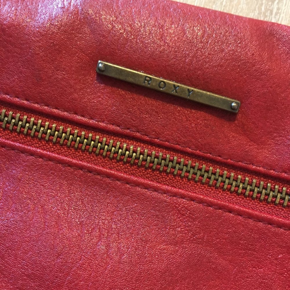 {Roxy} Red Faux Leather Crossbody Bag with Tassels